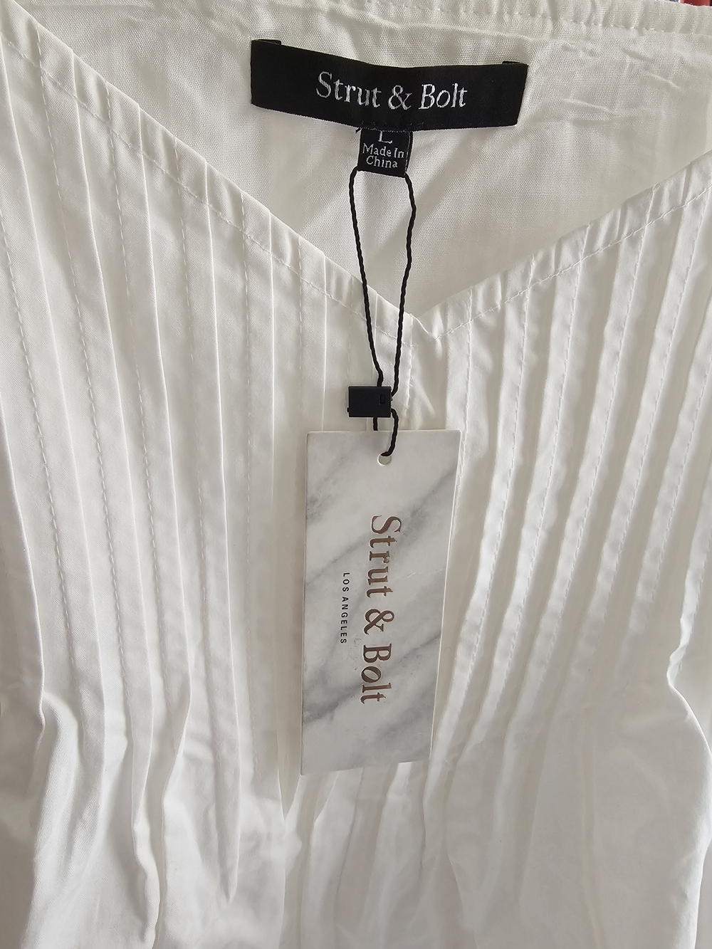 White Camisole with Pink and Orange Contrast Straps - Picture 2 of 7